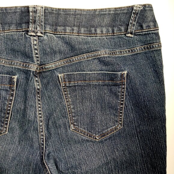 Lane Bryant Capri Denim  sz 16 Jeans  Stretch waist  Tummy Panel  2 button waist - Picture 10 of 11